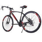 Wjhwsx Road Bike 26IN 21 Speed Lightweight Aluminum Road Bike Disc Brakes Begasso s Aluminum Frame Full Suspension ，Man Women Black
