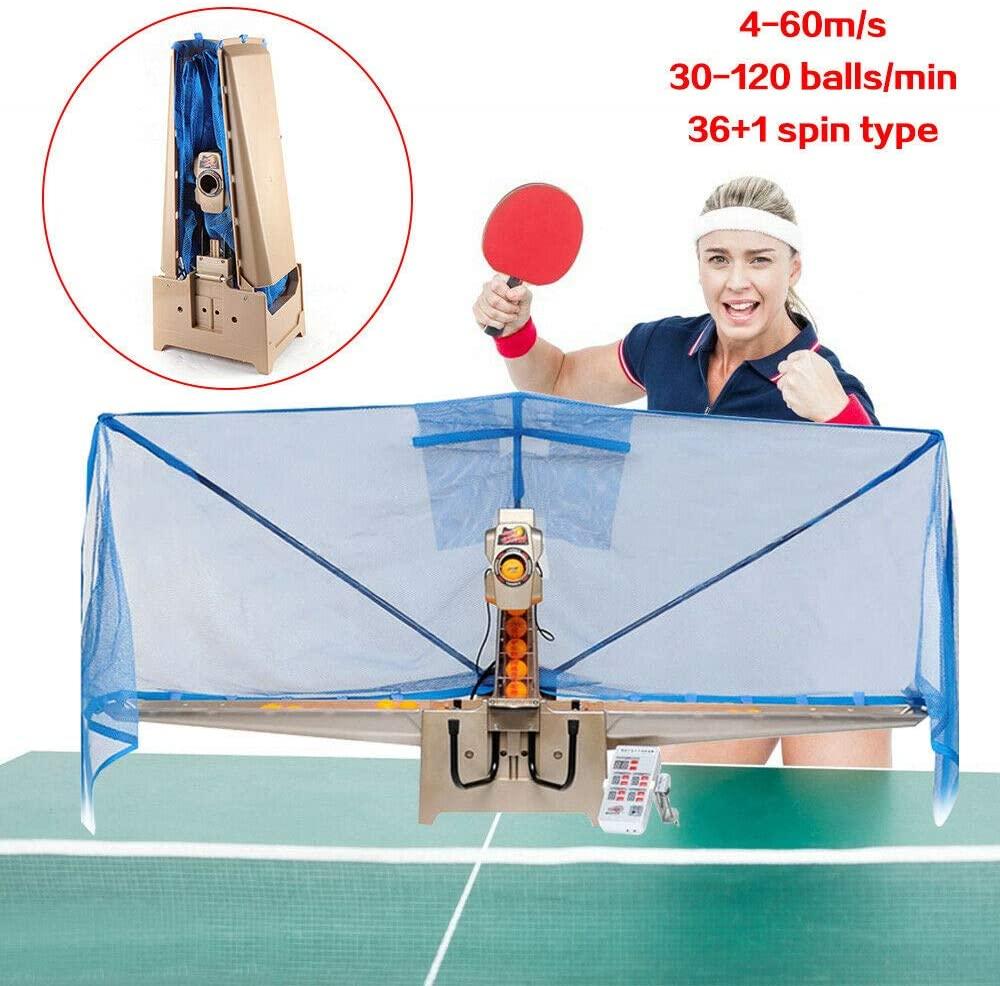 TFCFL Table Tennis Robot Ping Pong Robot 36 Different Spin Balls Automatic Ball Launcher Ball Machine Automatically Collect & Return Balls with Manual 110V 50Hz