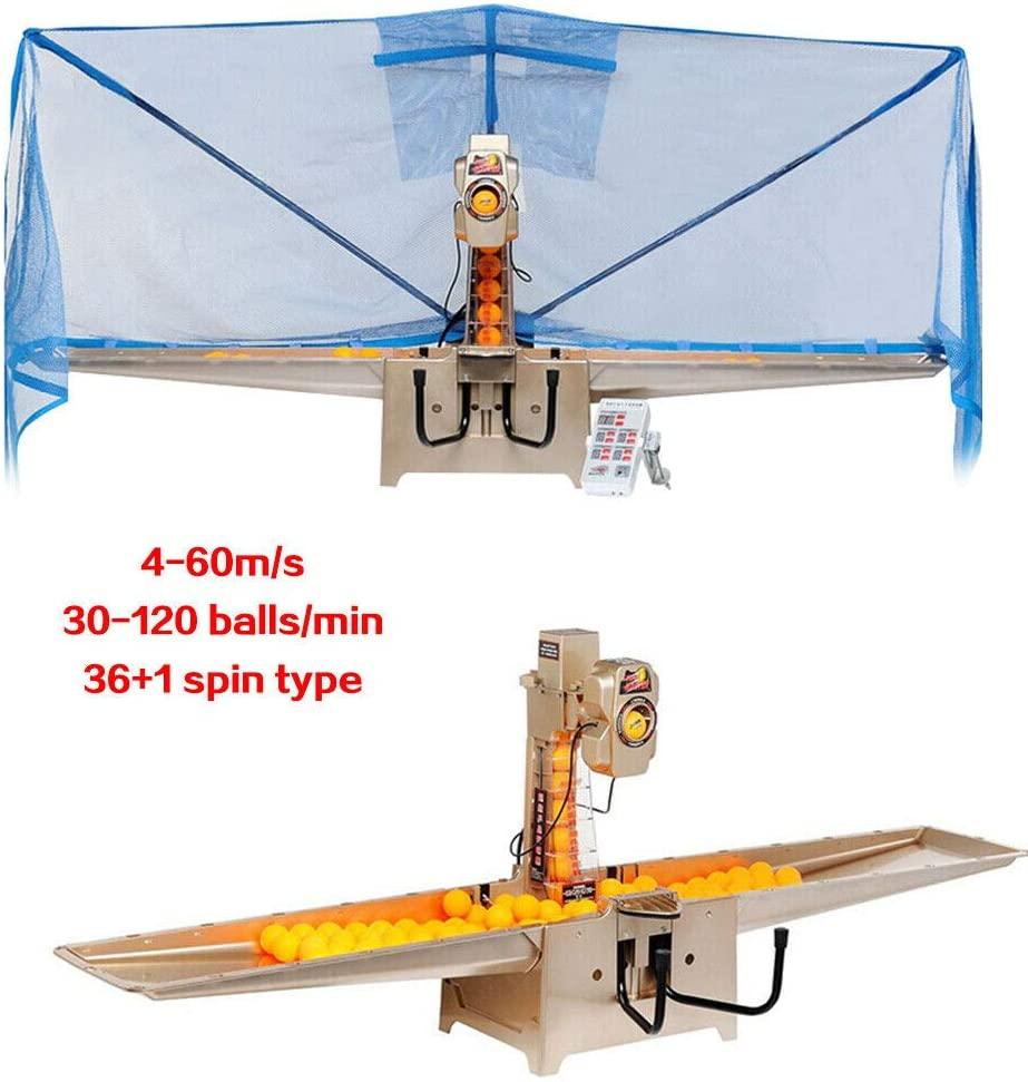 TFCFL Table Tennis Robot Ping Pong Robot 36 Different Spin Balls Automatic Ball Launcher Ball Machine Automatically Collect & Return Balls with Manual 110V 50Hz