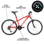 Decathlon Rockrider ST50 Aluminum Mountain Bike, 26", Red, Large