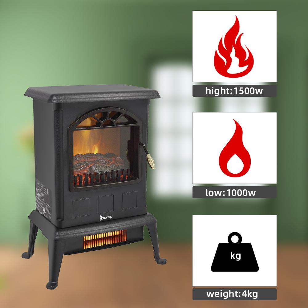 Electric Fireplace Heater,Infrared Space Heater 1500W Ultra Strong Power