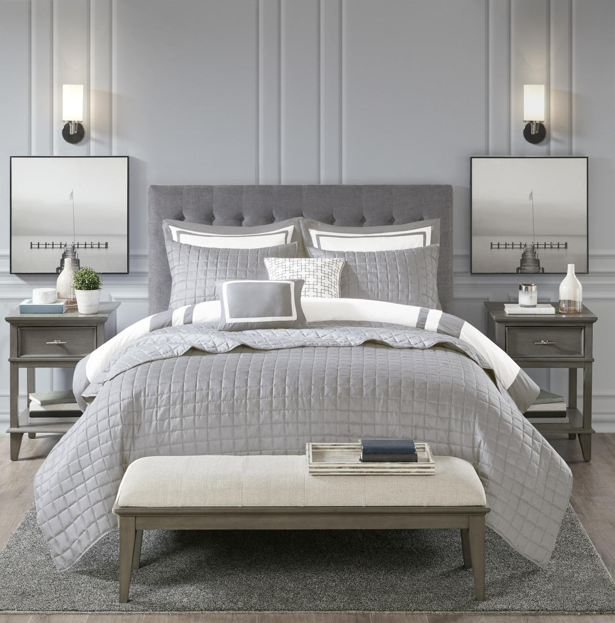 Home Essence Lawrence 8 Piece Comforter and Coverlet Set Collection