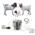 mapotad 7l goat pulsation vacuum electric milking machine, automatic portable pulse breast pump with 2 teat cups stainless steel bucket for goat