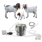 mapotad 7l goat pulsation vacuum electric milking machine, automatic portable pulse breast pump with 2 teat cups stainless steel bucket for goat