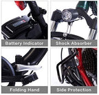 SOHOO 48V500W13AH 20" x4.0 Folding Fat Tire E-Bike Mountain Electric Bicycle Beach Cruiser Snow Bike