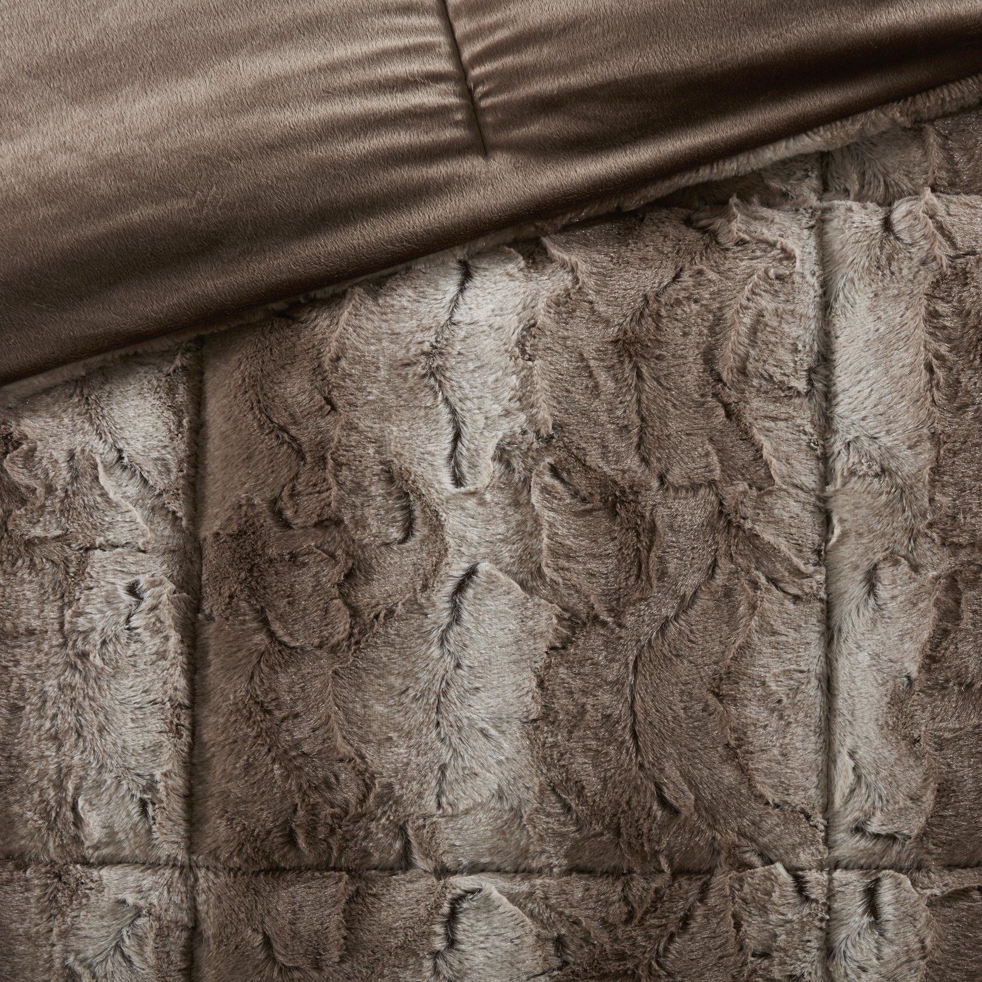 Gracie Mills Zuri Faux Fur Comforter Set Chocolate Full/Queen - MP10-3074