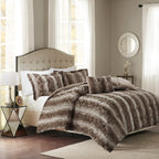 Gracie Mills Zuri Faux Fur Comforter Set Chocolate Full/Queen - MP10-3074