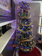 Home Accents Starlin 7.5h Pre-lit LED Christmass Tree Whit Decorations