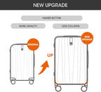Lightweight Hardside Checked-Medium Luggage with 8 Spinner Silent Wheels, Travel Luggage, Rolling Suitcase TSA Approved, Black, 24-Inch
