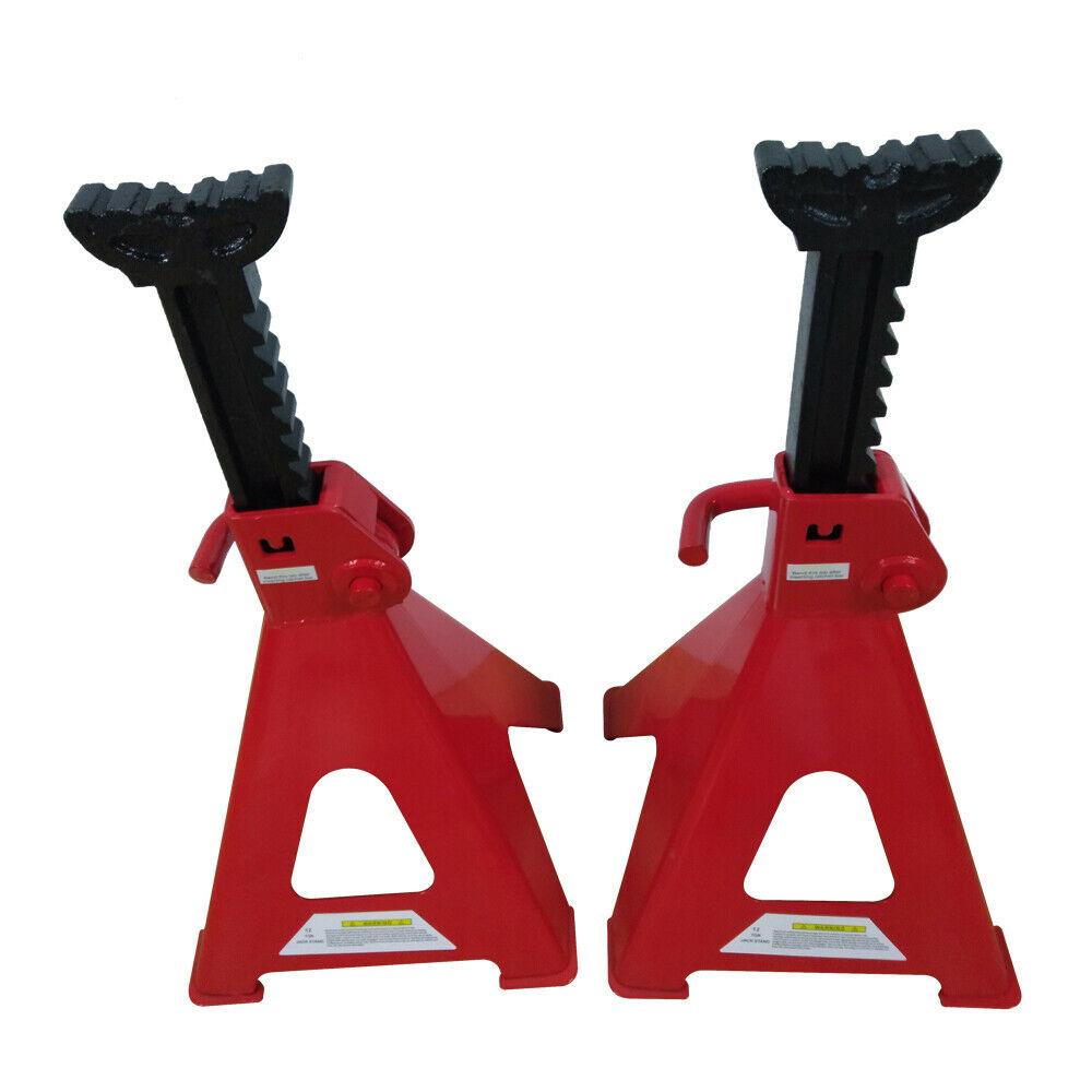 1 Pair of 12 Ton Jack Stands Truck Car Emergency Lift Tool Red Q235 Steel