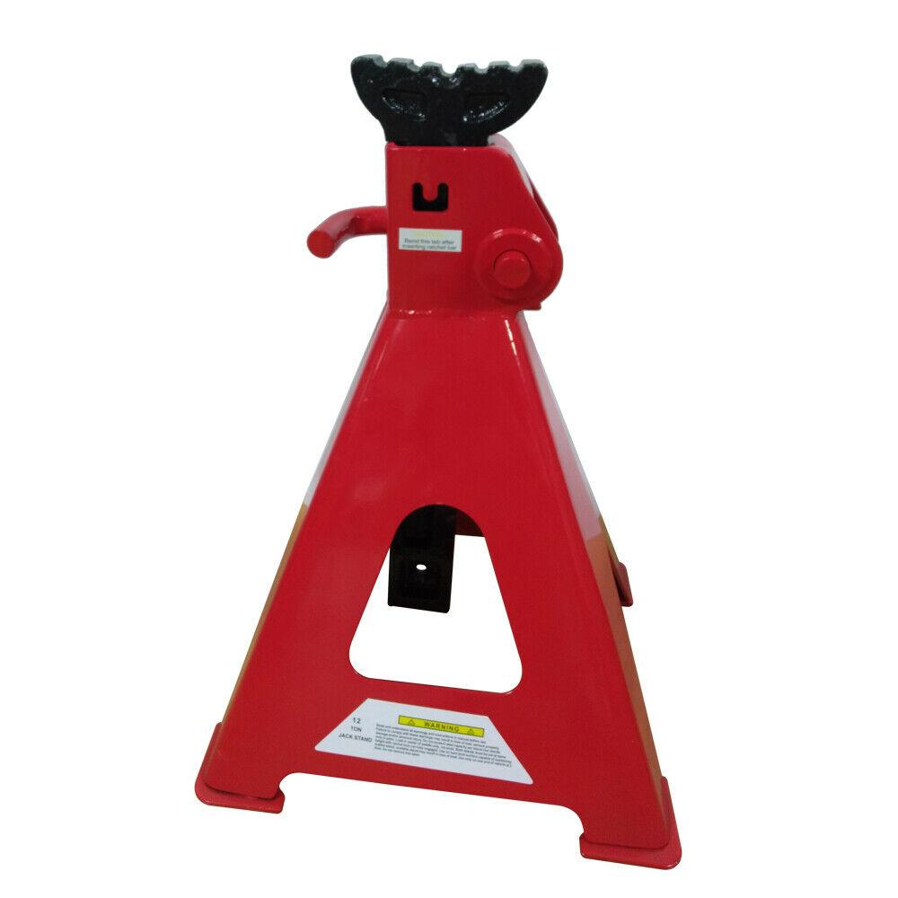 1 Pair of 12 Ton Jack Stands Truck Car Emergency Lift Tool Red Q235 Steel