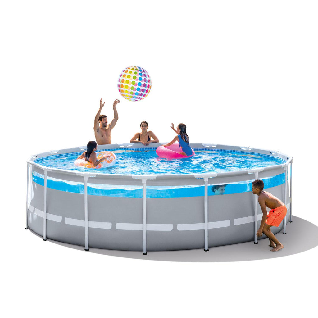 26729EH 16 Foot by 48 Inch Clearview Prism Frame Above Ground Swimming Pool with Filter Pump, Ladder, Cover, Ground Cloth