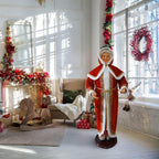 58 in. Christmas Dancing Mrs. Claus with Hooded Cloak and Lantern