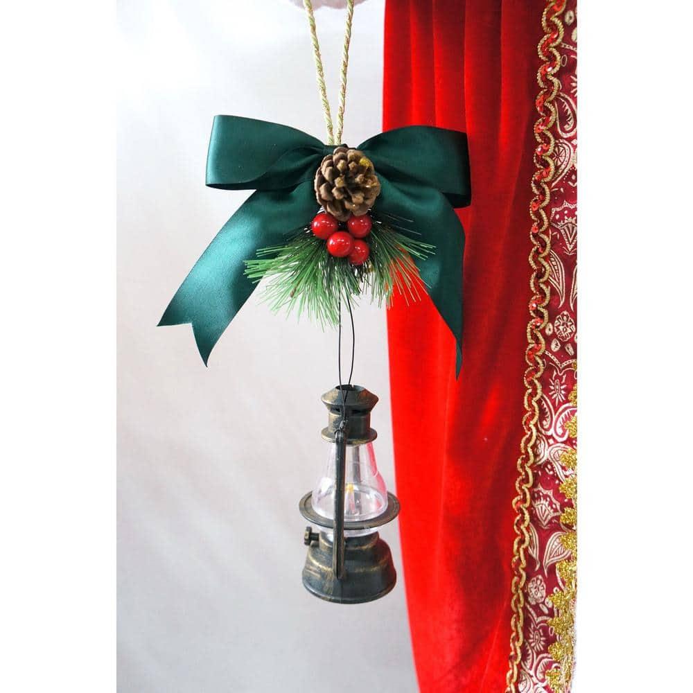 58 in. Christmas Dancing Mrs. Claus with Hooded Cloak and Lantern