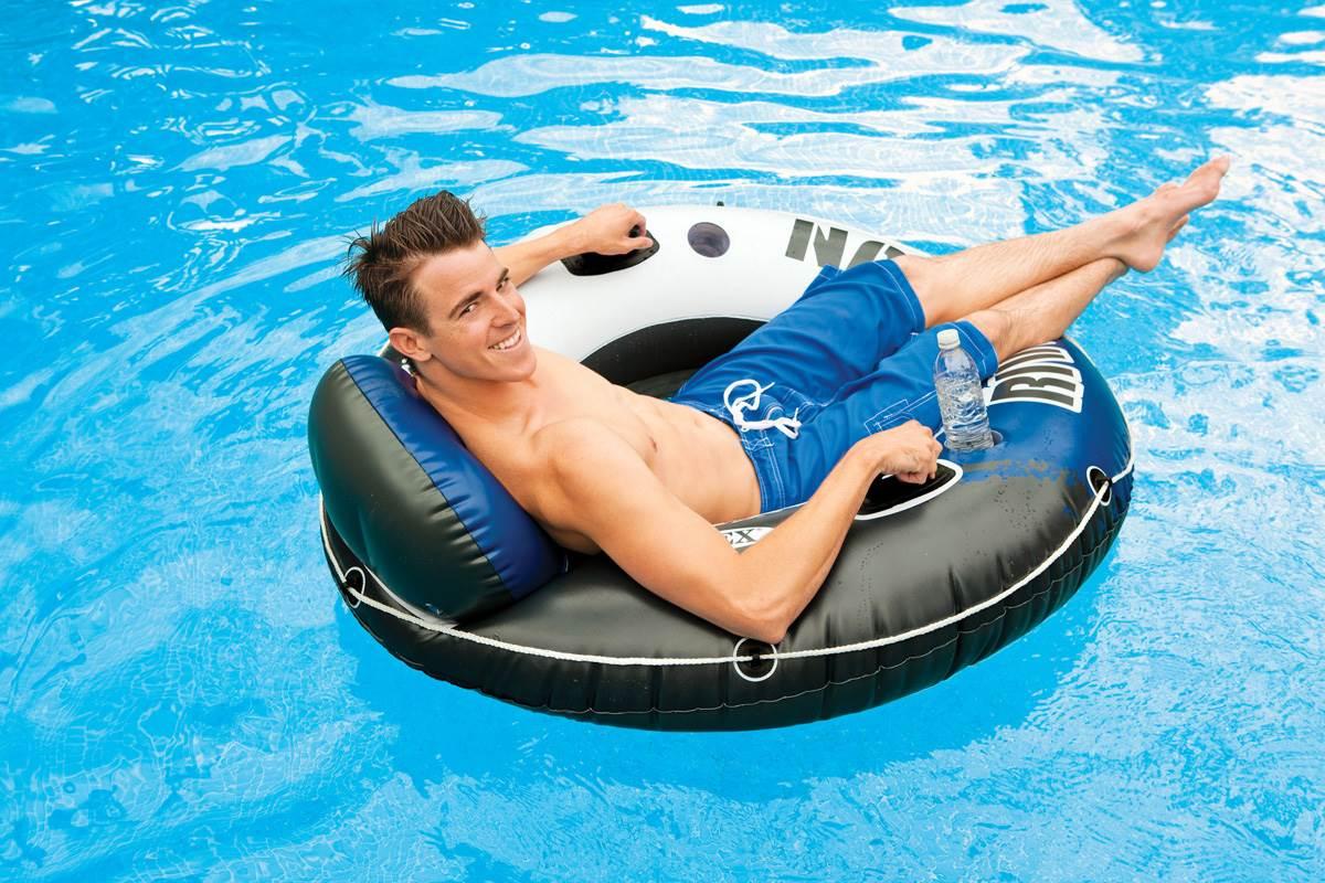 River Run 1 Person Floating Tube (6 Pack) &amp; River Run Lounge (4 Pack)