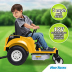 12V Zero Turn Lawn Mower Tractor Toy - Riding Lawn Mower, Outdoor Toys, Kids Electric Car, Ride On Tractor, Dual Handle, Twist and Turn, Speed to 3MPH, Max Weight of 77lbs, A3-7, Yellow