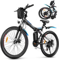 Aceshin 26'' Folding Electric Mountain Bike 250W Electric Bicycle with Removable LarCapacity Lithium-Ion Battery, Professional 21 Speed Gears