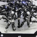 29 in. Black Christmas Tree with Star Topper and Umbrella Base