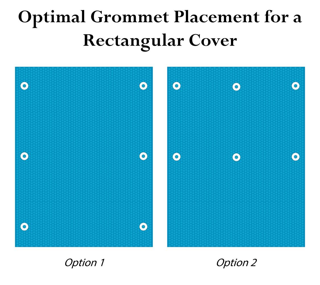 20'x45' rectangle swimming pool solar cover 800, 1200 and 1600 series w grommets
