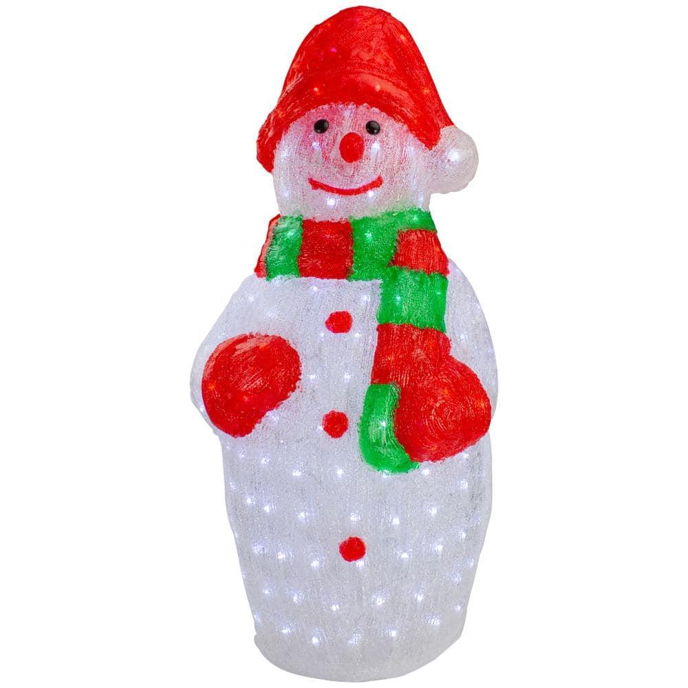 34 in. Lighted Commercial Grade Acrylic Snowman Christmas Display Decoration