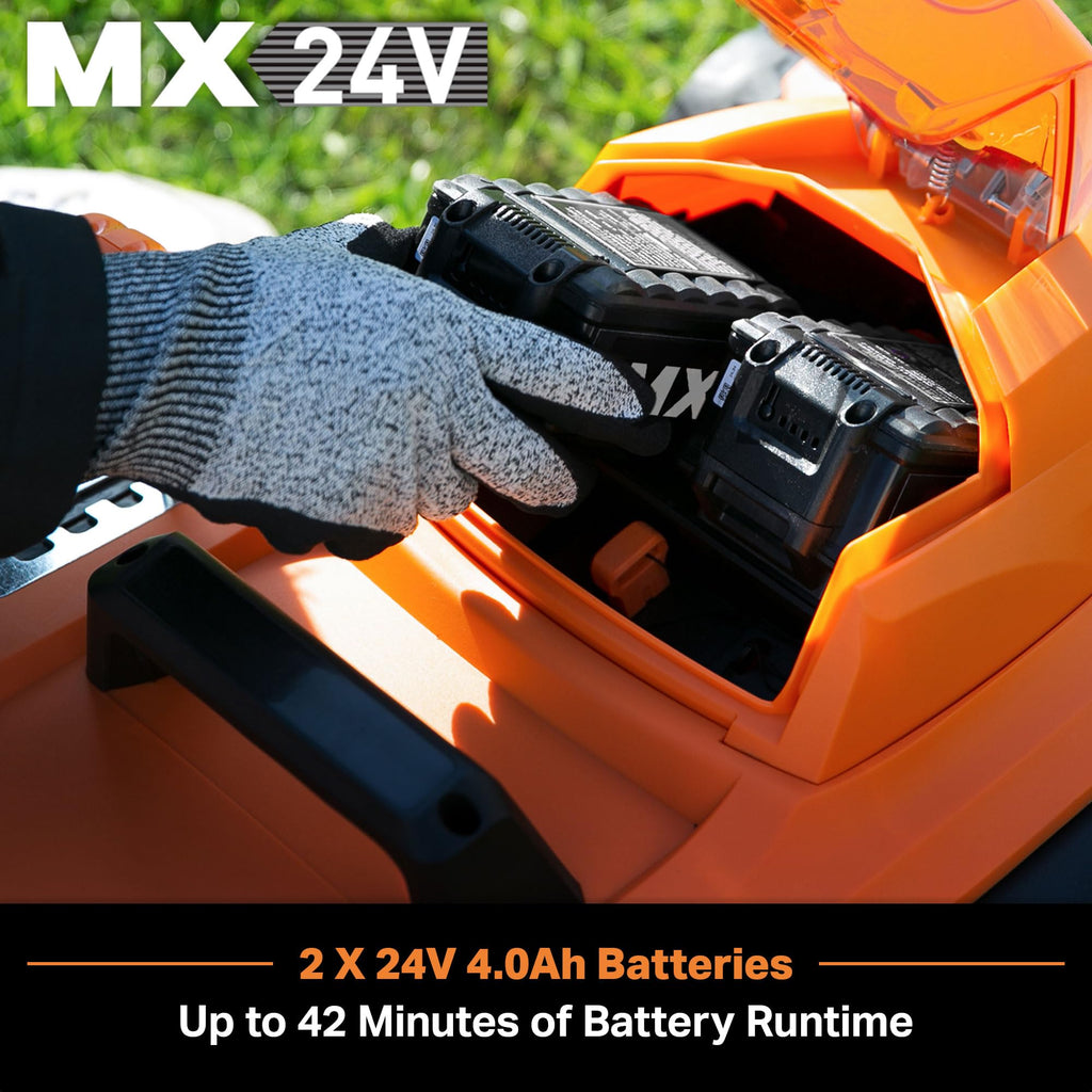 CLMF4817E 48V MAX Brushless Mower with 2X24V MAX 4.0Ah Battery and a Dual Charger