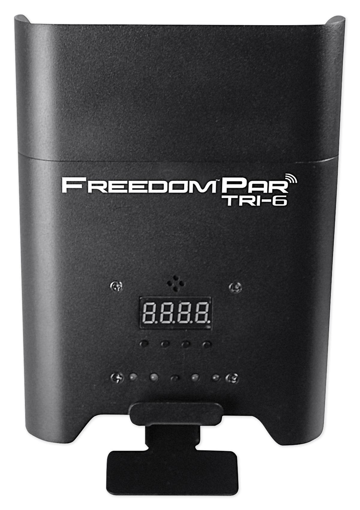 (4) Chauvet DJ Freedom Par Tri-6 Wireless DMX Rechargeable Up-Lights+Club Table