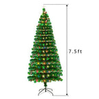 JINS&amp;VICO 7.5ft Fiber Optic Christmas Tree PVC with 260 LED Lamps &amp; 260 Branches Perfect for Indoor and Outdoor Holiday Decoration, Light Green