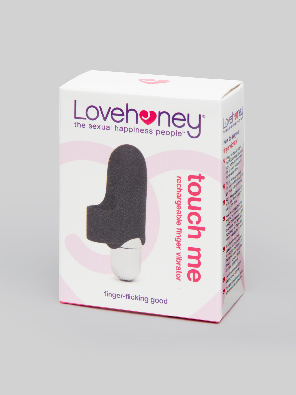 Lovehoney Touch Me Rechargeable Silicone Finger Vibrator, Black