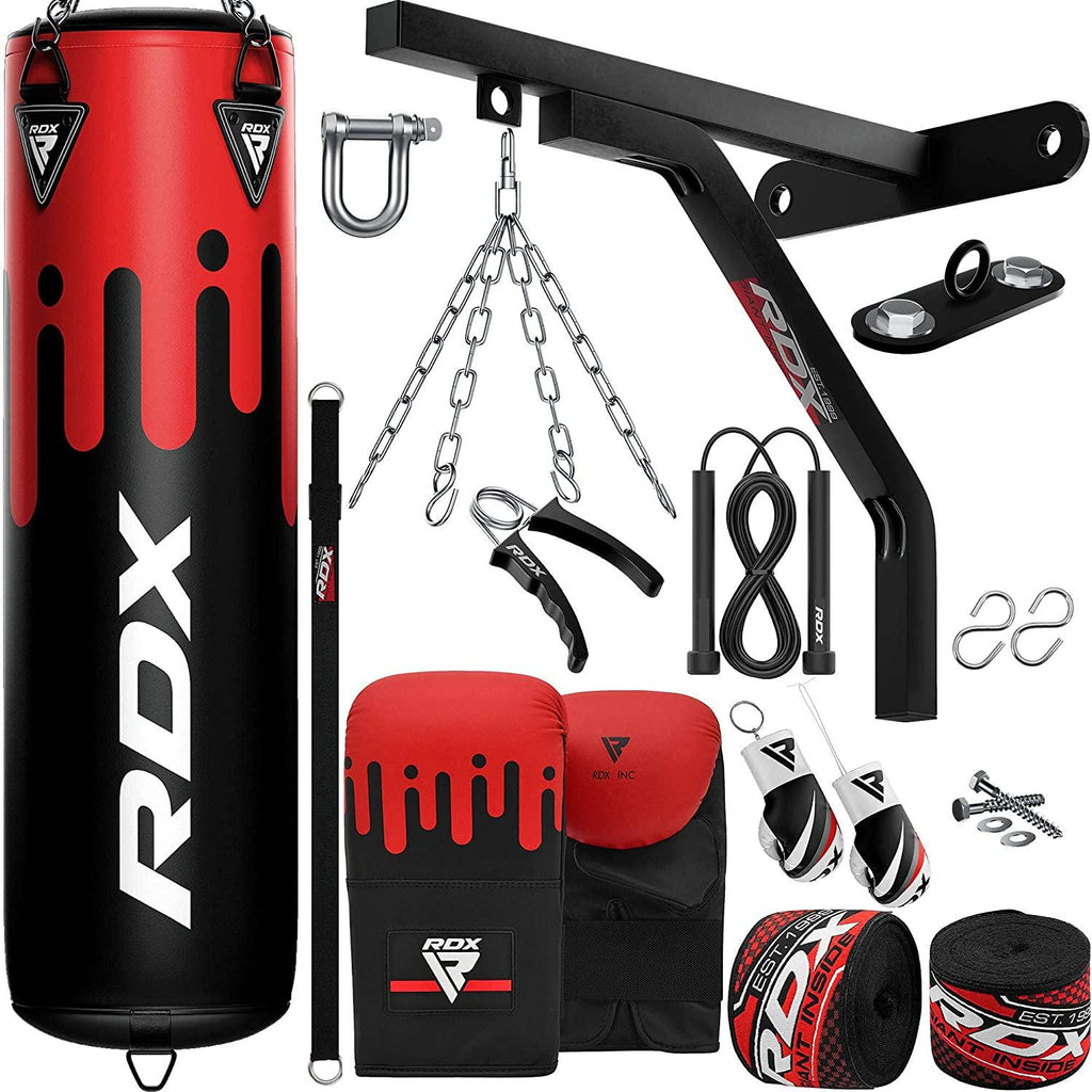 RDX Punching Bag Anti Swing for Boxing Training, Filled Heavy Bag Set with Punching Gloves, Chain, Wall Bracket, 60 lb, 80 lb