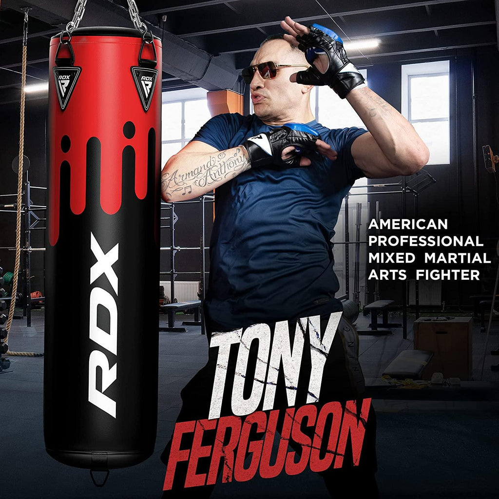 RDX Punching Bag Anti Swing for Boxing Training, Filled Heavy Bag Set with Punching Gloves, Chain, Wall Bracket, 60 lb, 80 lb
