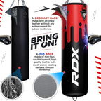 RDX Punching Bag Anti Swing for Boxing Training, Filled Heavy Bag Set with Punching Gloves, Chain, Wall Bracket, 60 lb, 80 lb