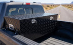 48 Inch Heavy Duty Aluminum Stripes Plated Tool Box Pick Up Truck Bed RV Trailer Toolbox Square StoraOrganizer with Side Handle, Lock and Keys, Waterproof -48"x 19.5"x 17.5"，Black