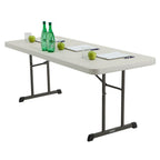 72 in. Almond Plastic Folding Banquet Table