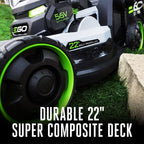 Electric Lawn Mower, Self-Propelled Cordless with 22" Super Composite Deck, Tool Only, Battery and Charger Not Included - LM2240SP