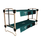 32 in. Green Bunkbable Beds with Leg Extensions and Bed Side Organizers (2-Pack)