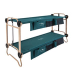 32 in. Green Bunkbable Beds with Leg Extensions and Bed Side Organizers (2-Pack)