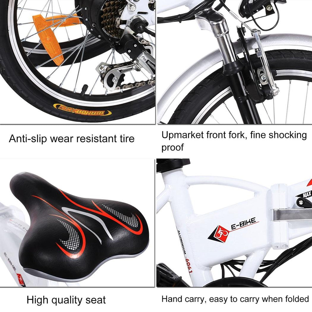 Ayner Folding Electric Bike, 20" Foldable Ebike with 36V 8AH Removable Battery,7-Speed Electric Bicycle,Dual Disc Brakes for Adults Men Women