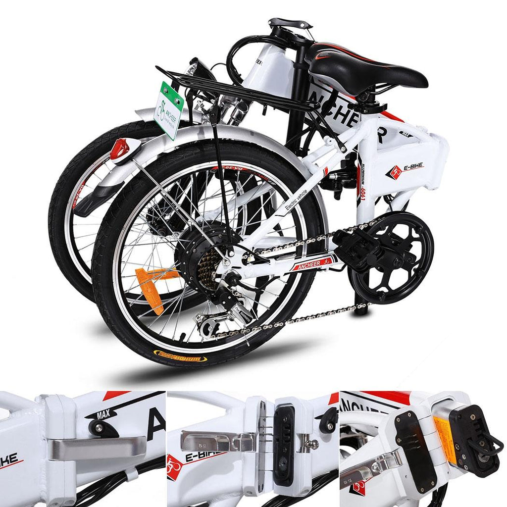 Ayner Folding Electric Bike, 20" Foldable Ebike with 36V 8AH Removable Battery,7-Speed Electric Bicycle,Dual Disc Brakes for Adults Men Women