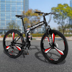 Campingsurvivals 26" Folding Mountain Bike, 21 Speed MTB Bicycle, for Adult, Black
