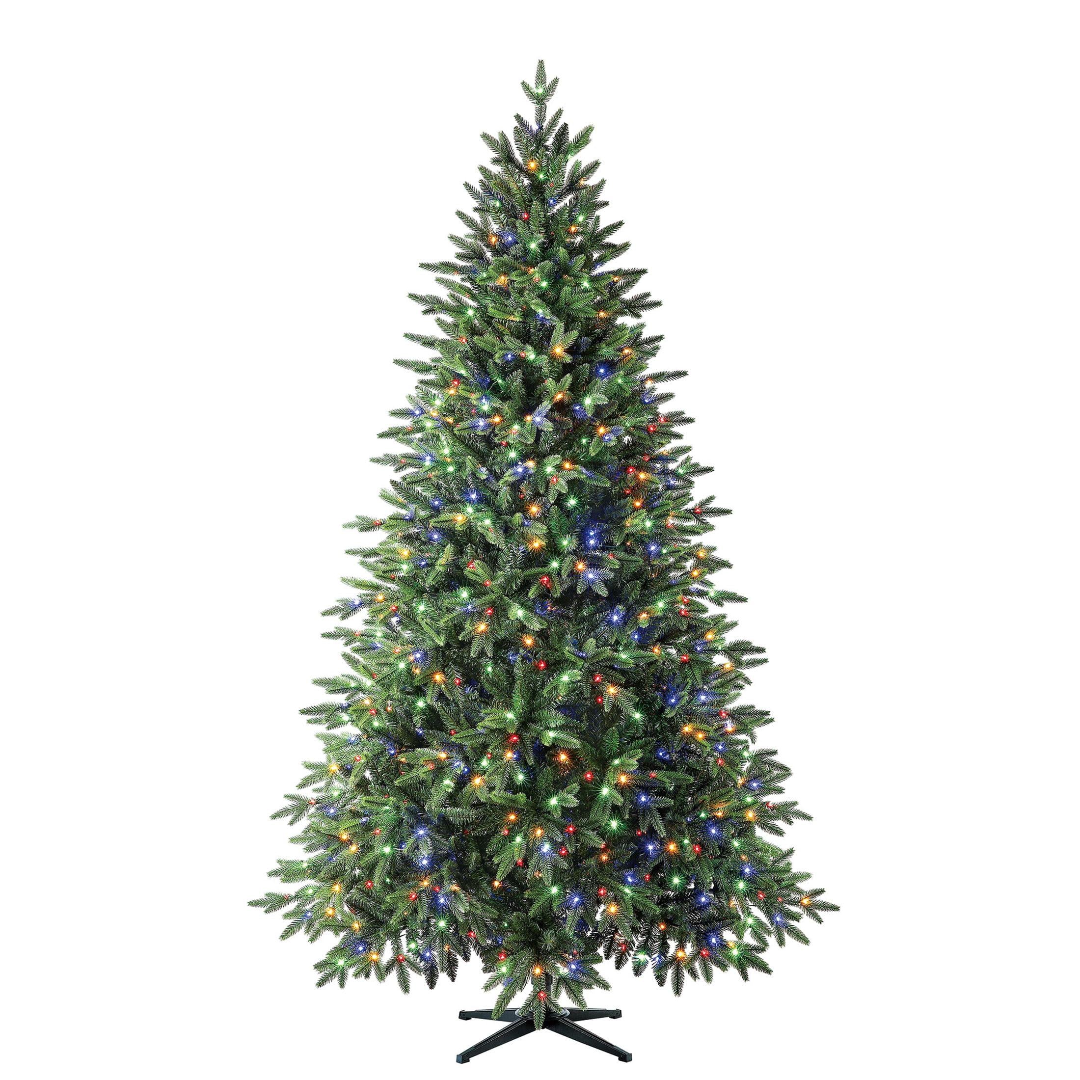 Holiday Time Prelit 900 Fairy LED Color-Changing Lights, Berkley Fir Artificial Christmas Tree, 7.5'