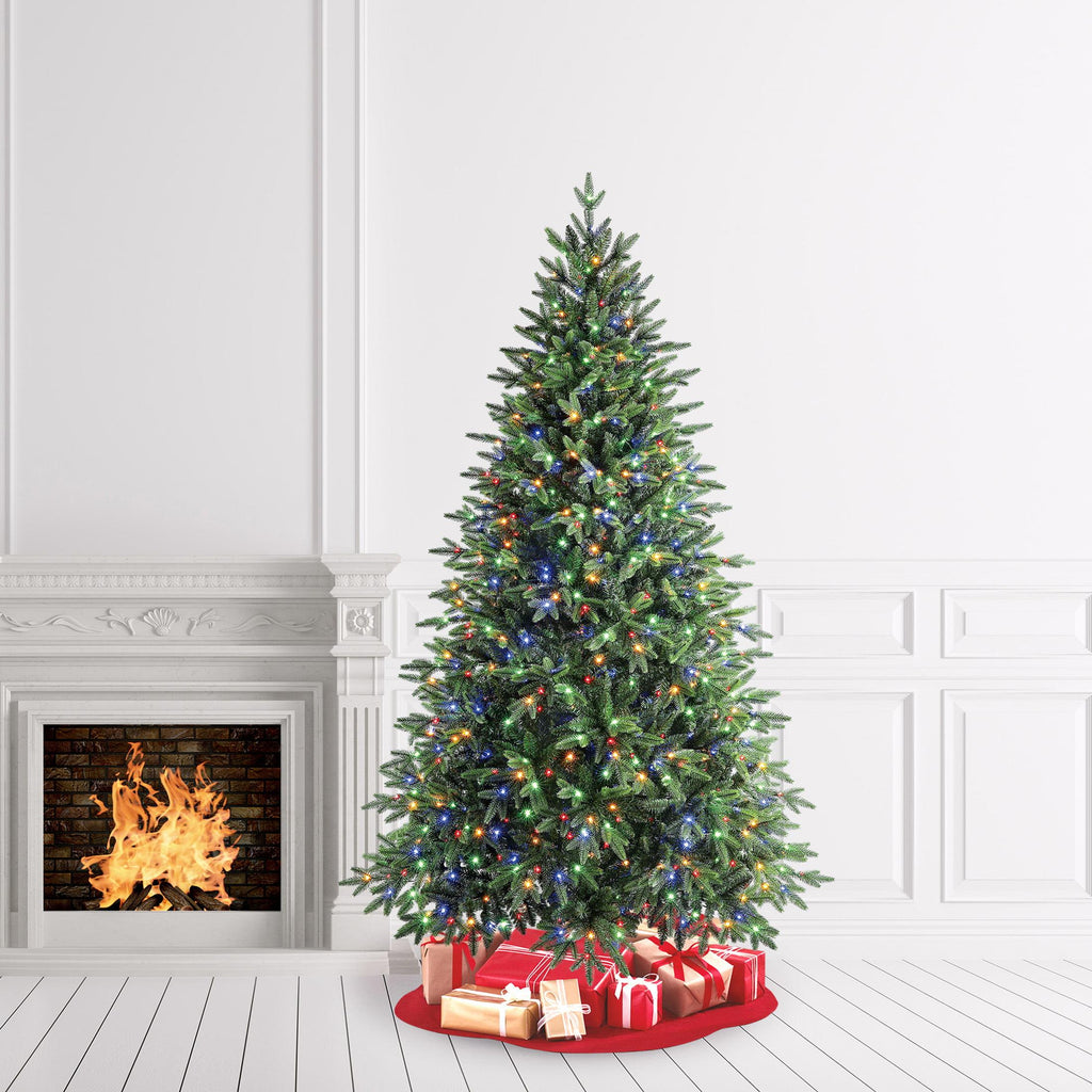 Holiday Time Prelit 900 Fairy LED Color-Changing Lights, Berkley Fir Artificial Christmas Tree, 7.5'