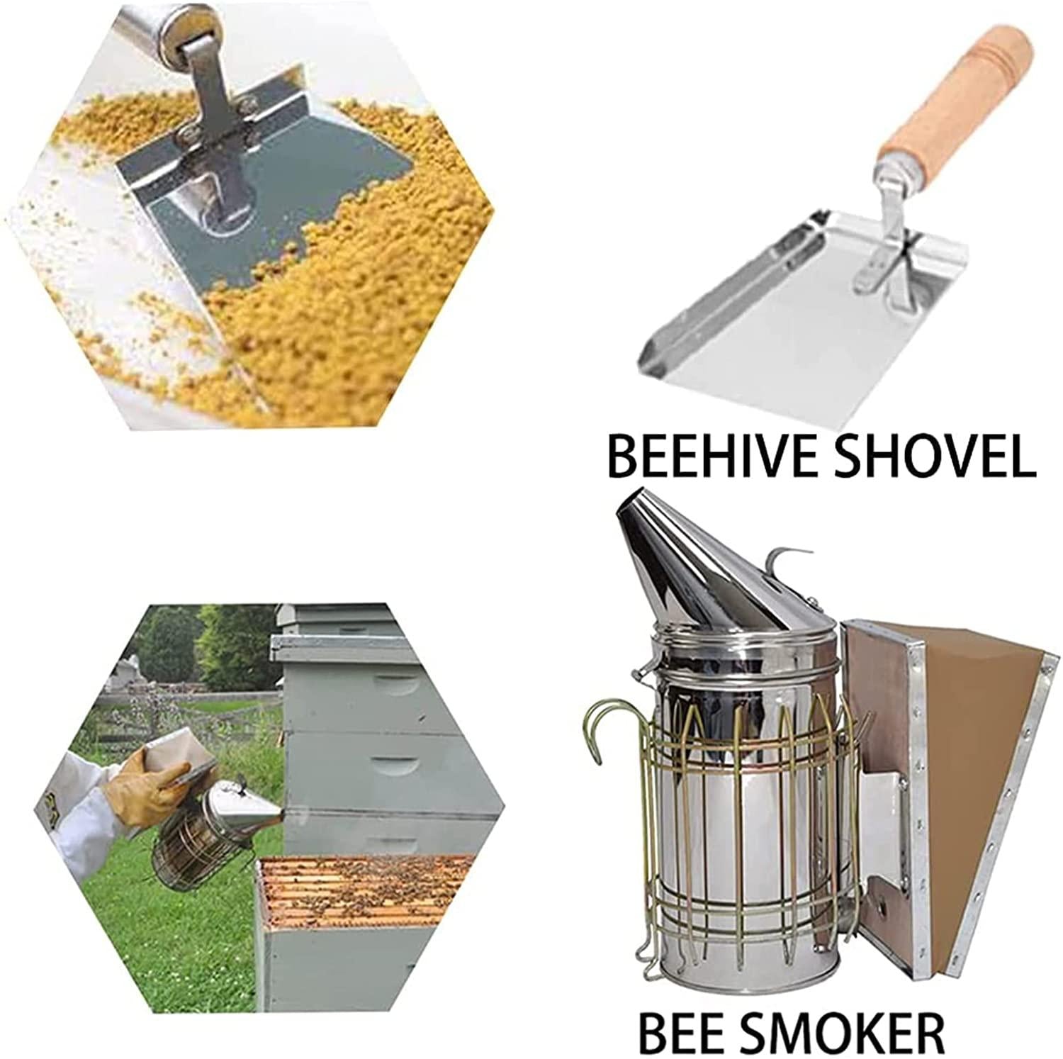 gifhome beekeeping tools kit set of 10 bee hive smoker, hook, frame grip beekeeping accessory for beekeeping supplies starter kit gift set