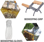 gifhome beekeeping supplies 10 pcs beekeeping tools kit - deluxe beekeeper starter kit- bee smoker set with beekeeping grip necessary