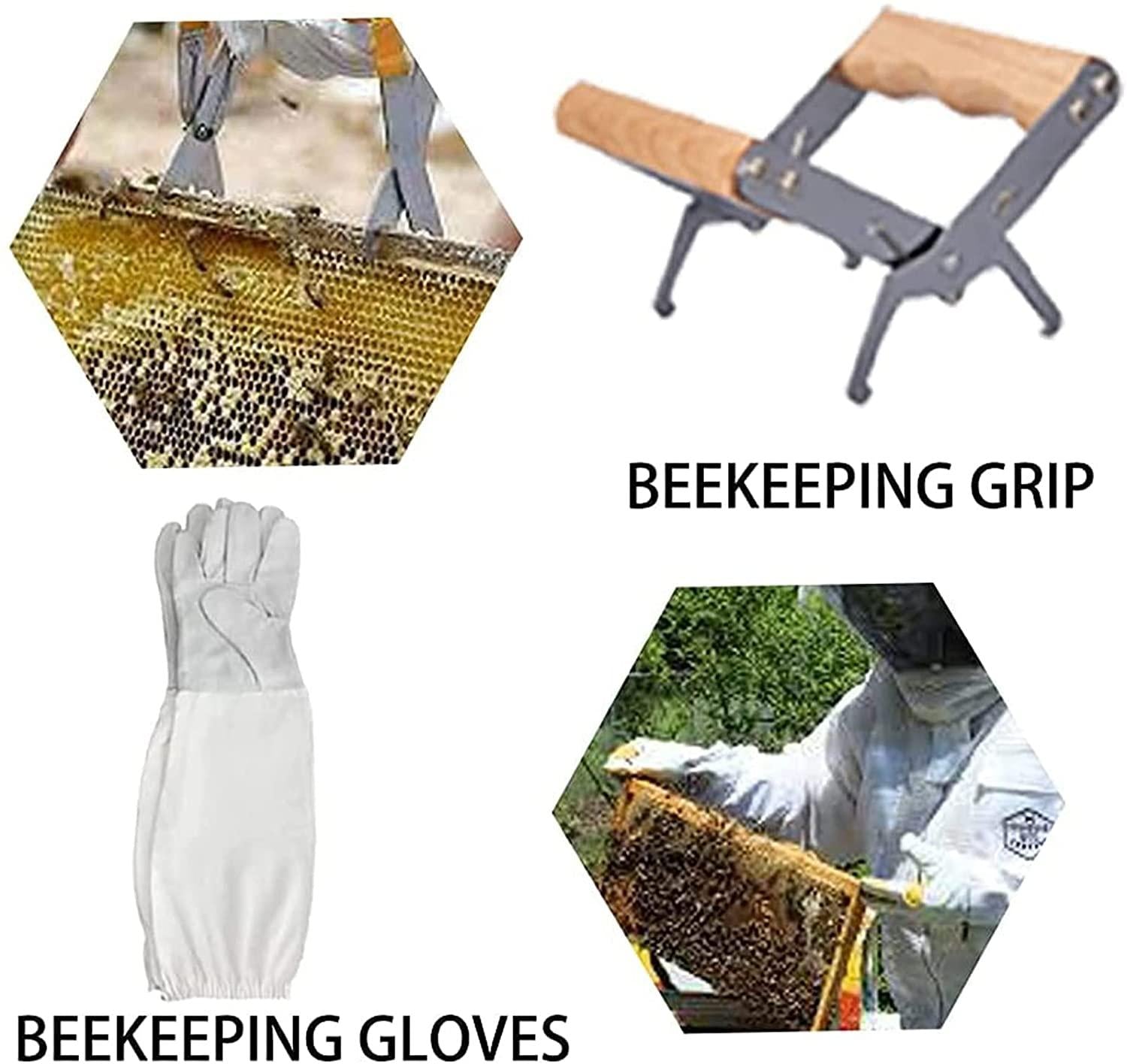gifhome beekeeping supplies 10 pcs beekeeping tools kit - deluxe beekeeper starter kit- bee smoker set with beekeeping grip necessary