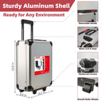 515 PCS General Household Tool Kit Aluminum Trolley Case Tool Set for Men | 4-Drawer Hand Tool Set for Home Repair, Car, Garage, Maintenance, Auto Repair Toolbox with Wheel