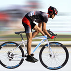 Black Friday Deals! LEBONYARD 700C Begasso s Aluminum Full Suspension Road Bike 21 Speed Disc Brakes