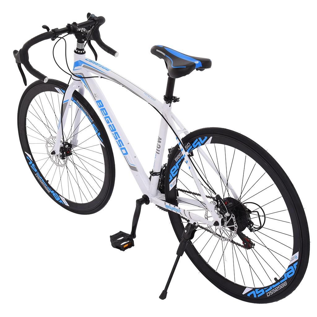 Black Friday Deals! LEBONYARD 700C Begasso s Aluminum Full Suspension Road Bike 21 Speed Disc Brakes