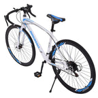 Black Friday Deals! LEBONYARD 700C Begasso s Aluminum Full Suspension Road Bike 21 Speed Disc Brakes