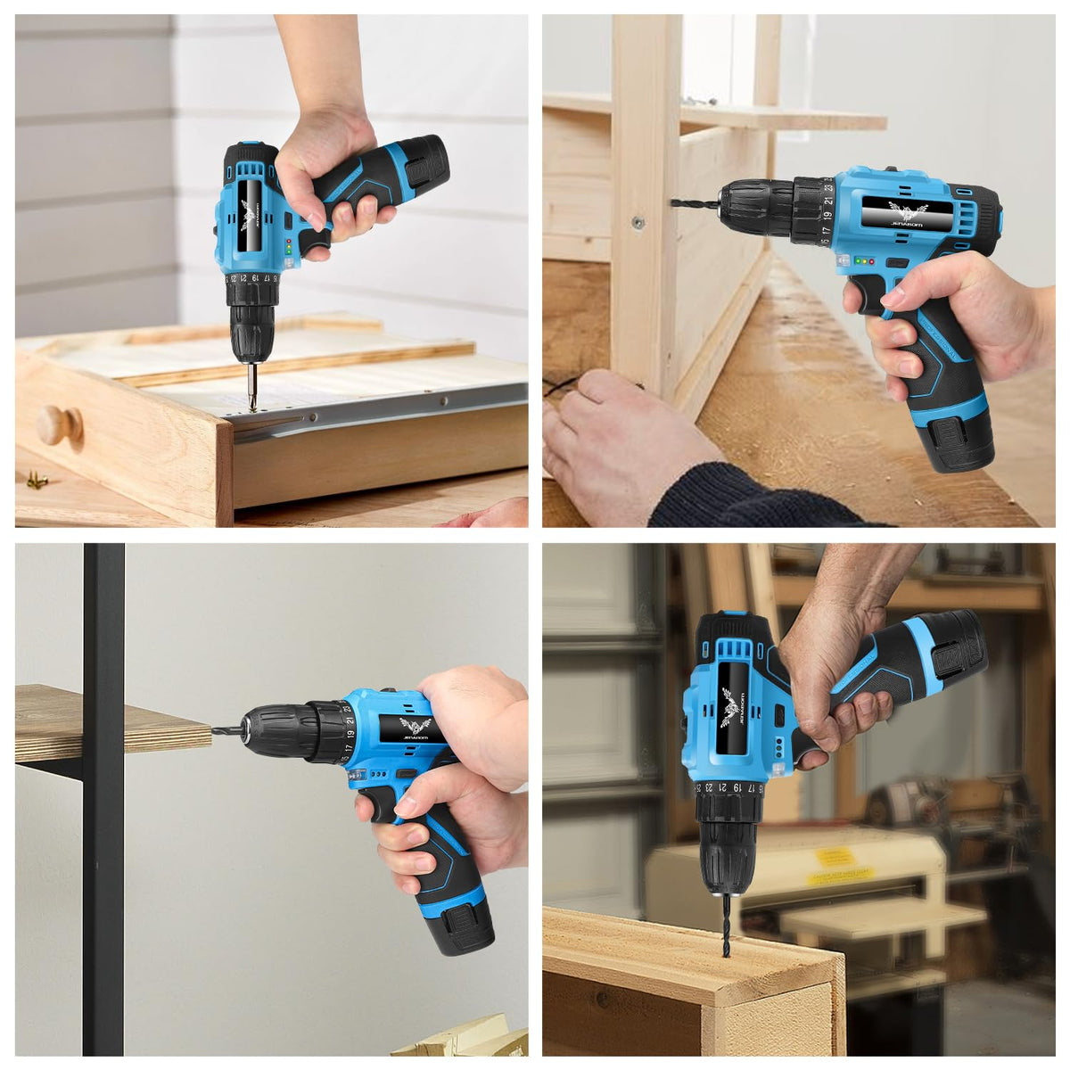 146-Piece Home Tool Set with 12V Blue Cordless Drill | With Portable Toolbox, Hand Tools for Home Repair, DIY Projects & Daily Use, Gift for Women & Men