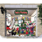 7 ft. x 8 ft. Santa's Workshop Holiday Garage Door Decor Mural for Single Car Garage